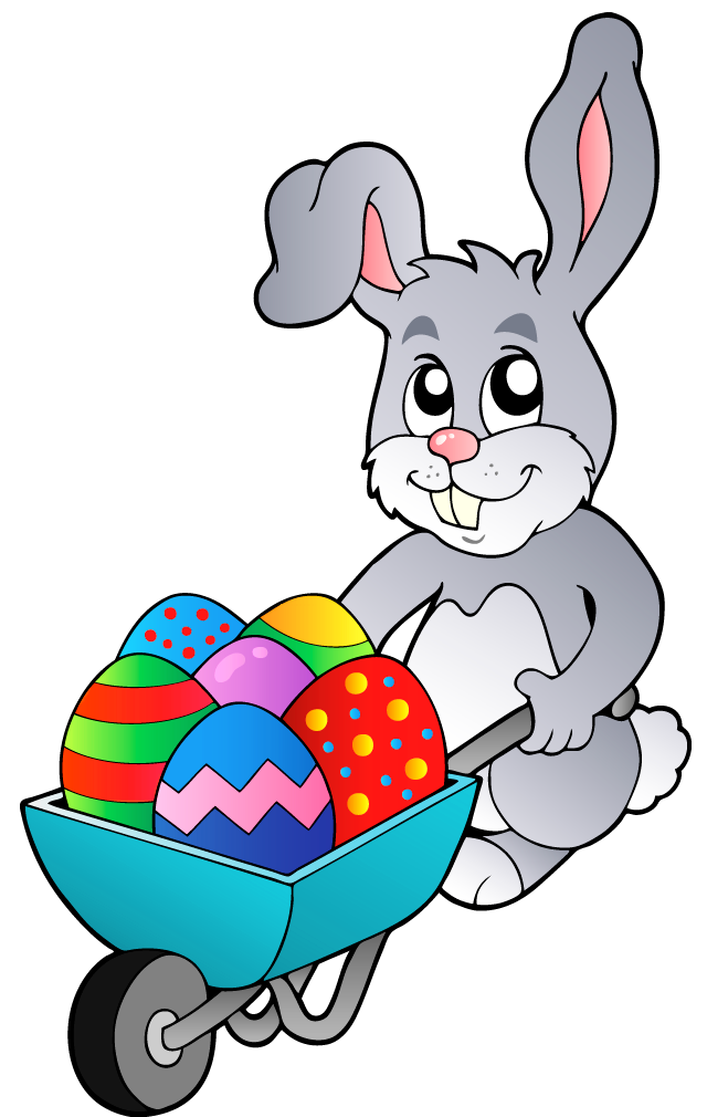 Picture With Easter Hare Cart Transparent Rabbit Clipart