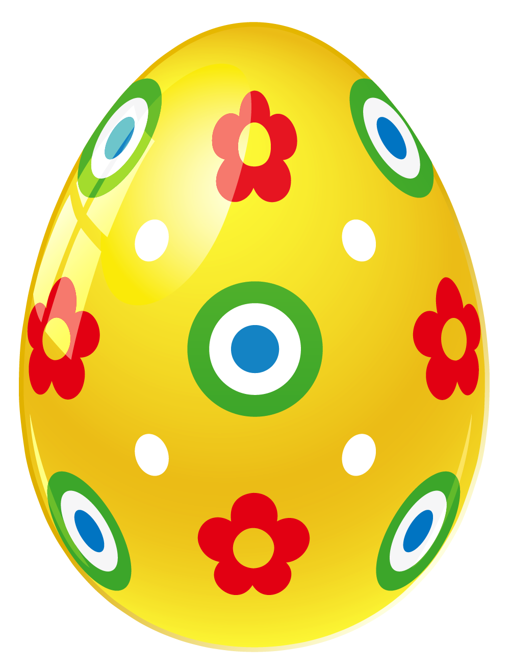 Picture Egg Yellow Flowers With Bunny Easter Clipart