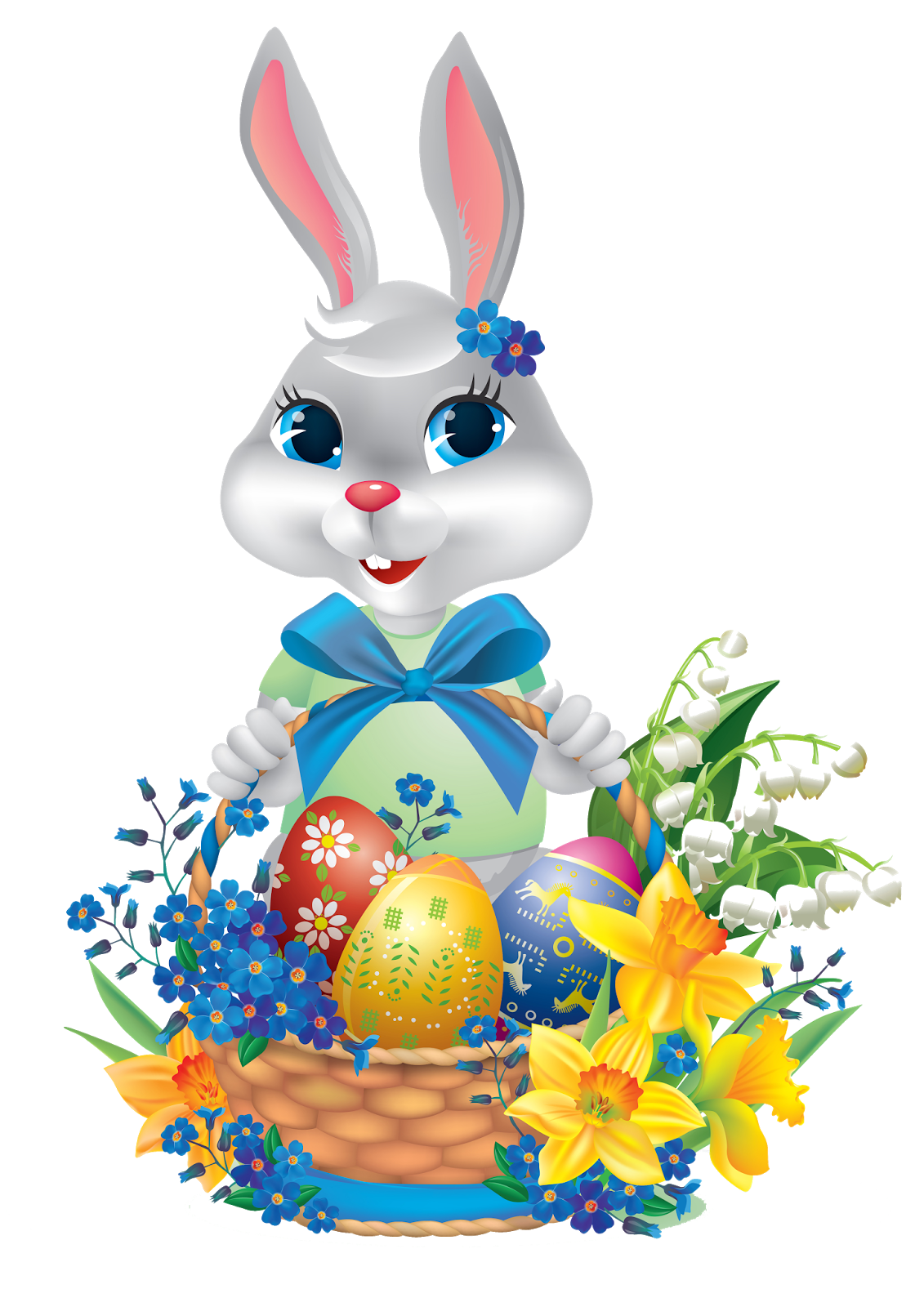 Basket Egg Easter Bunny PNG Free Photo Clipart