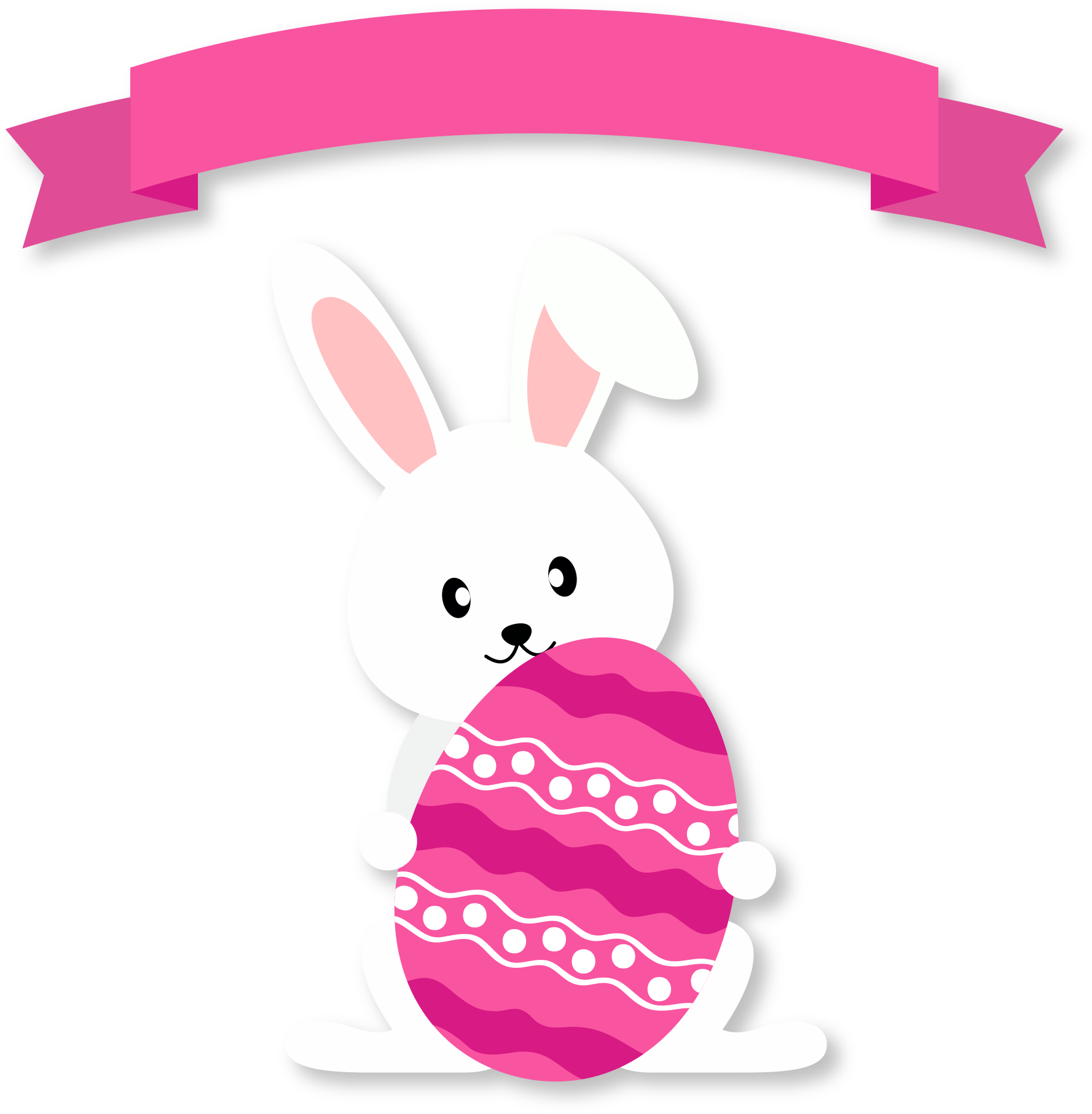 Egg Rabbit With Bunny Ribbon Easter Clipart
