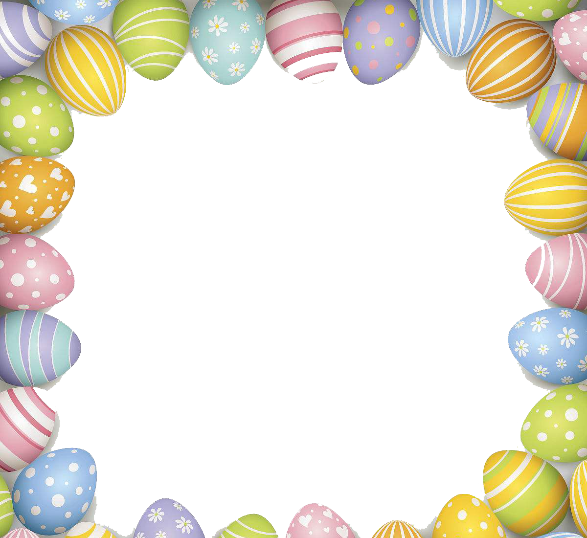 Easter Border Illustration Gorgeous Pattern Egg Bunny Clipart