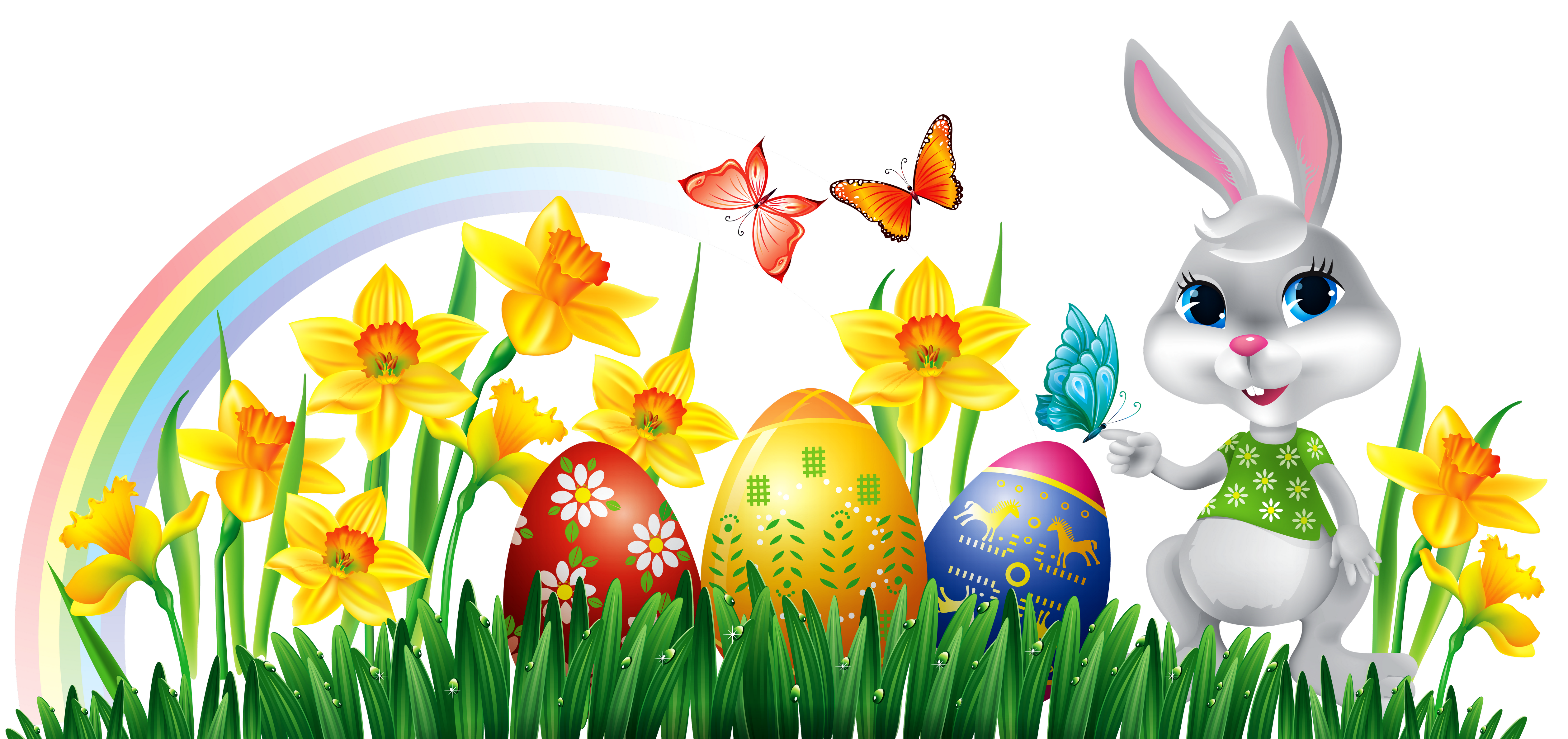And Picture Decor Easter Photography Eggs Daffodils Clipart