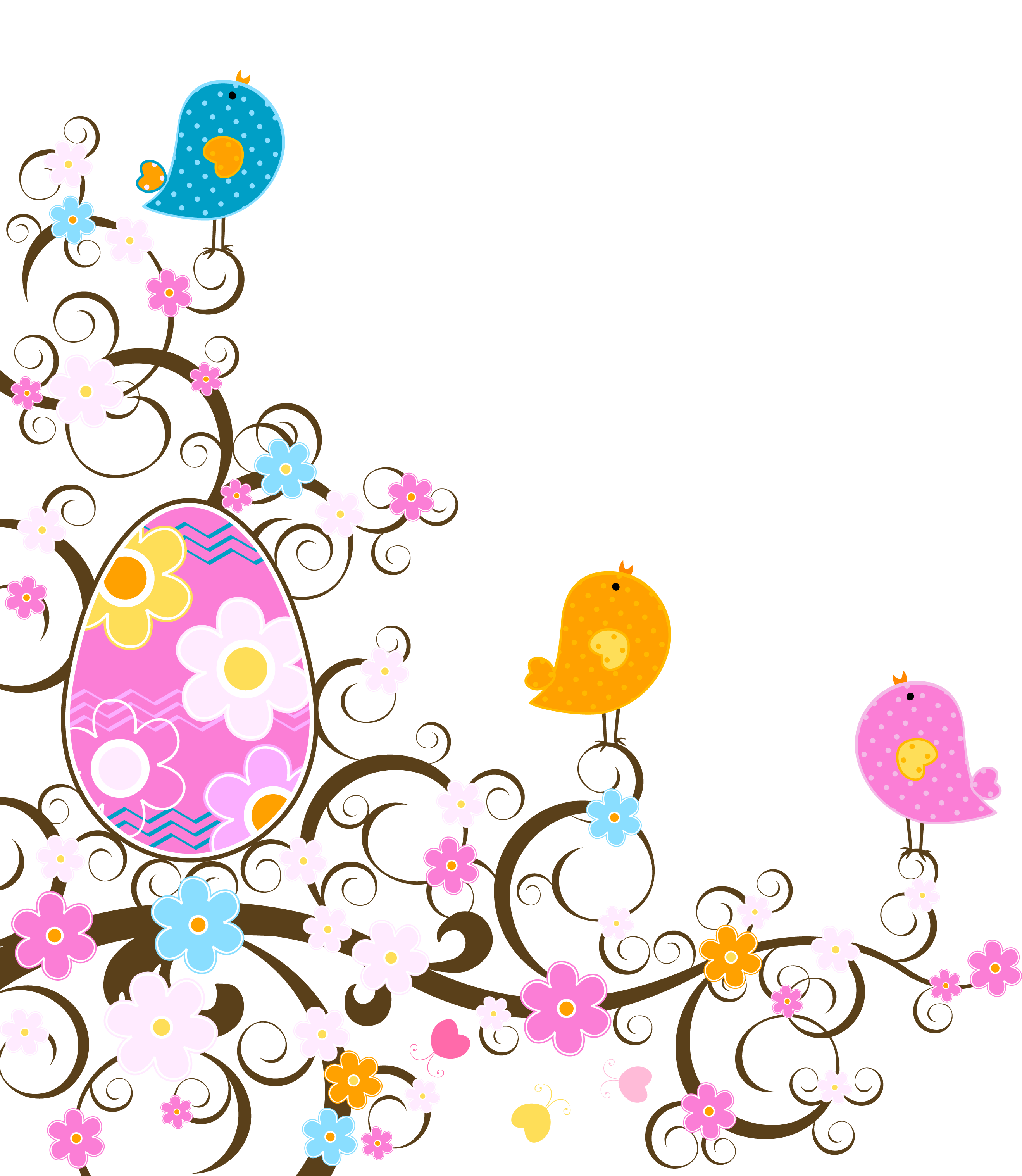 With Transparent Decoration Flowers Egg Bunny Easter Clipart