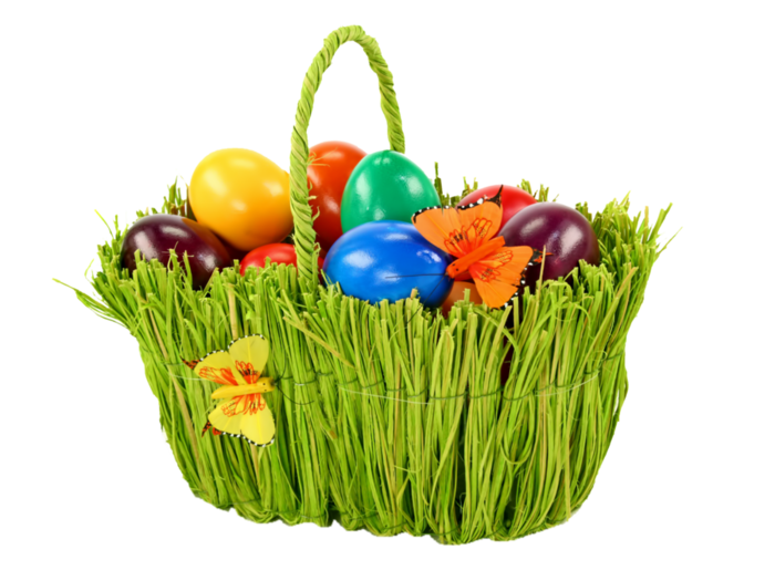 Easter Green In Basket The Egg Bunny Clipart