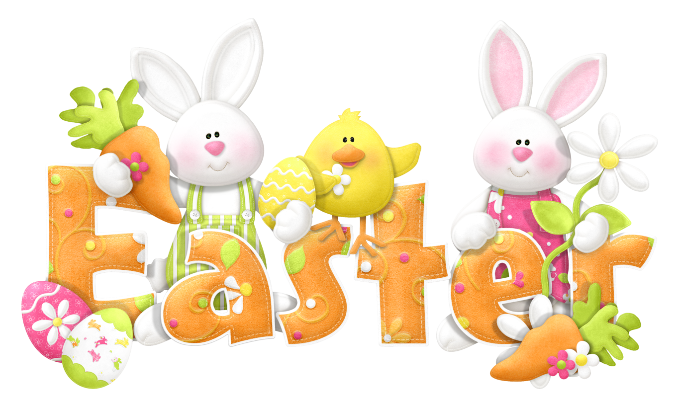 Cute Text Easter Bunny Transparent Free Download PNG HQ Clipart