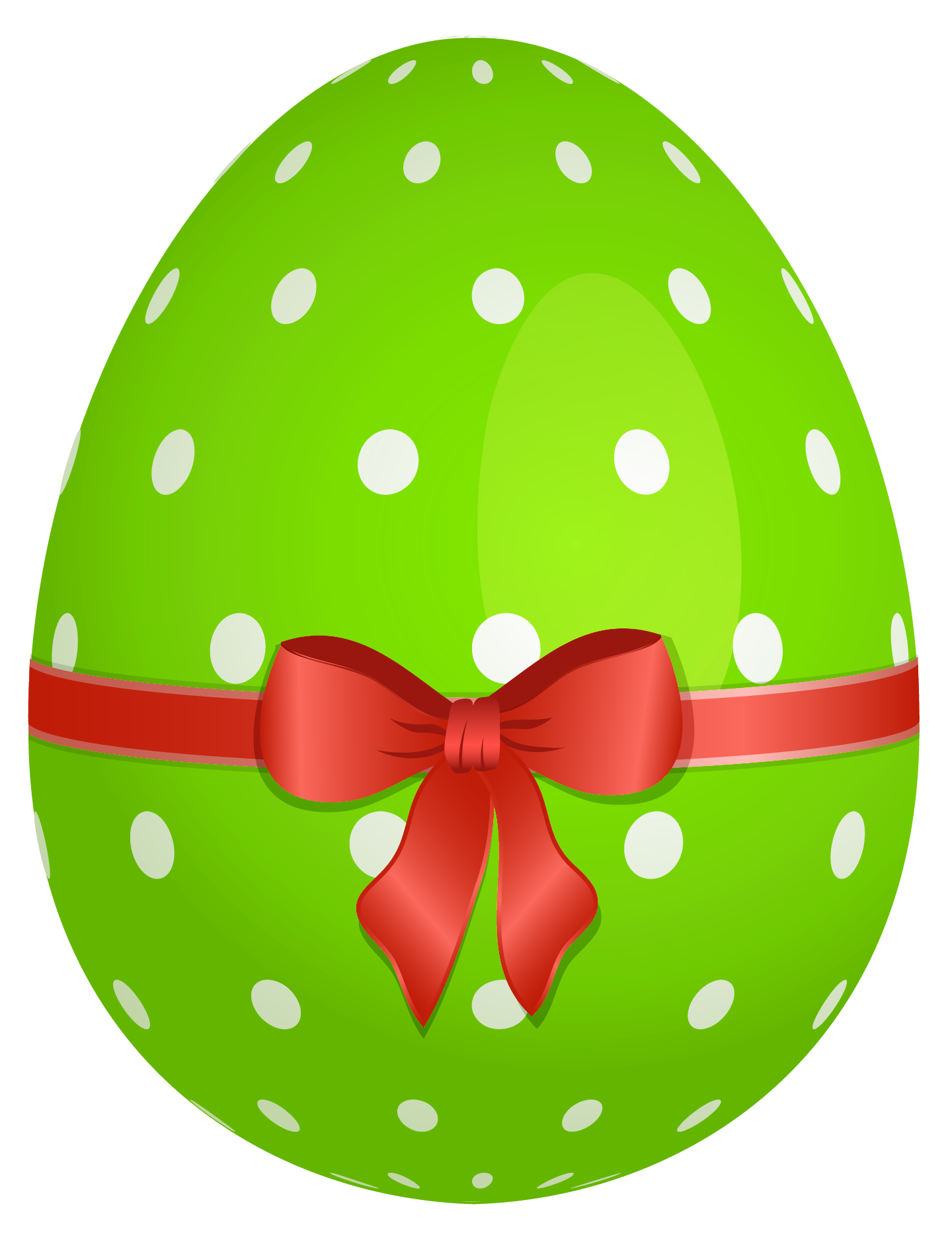 Dotted Egg Bow Green With Bunny Red Clipart