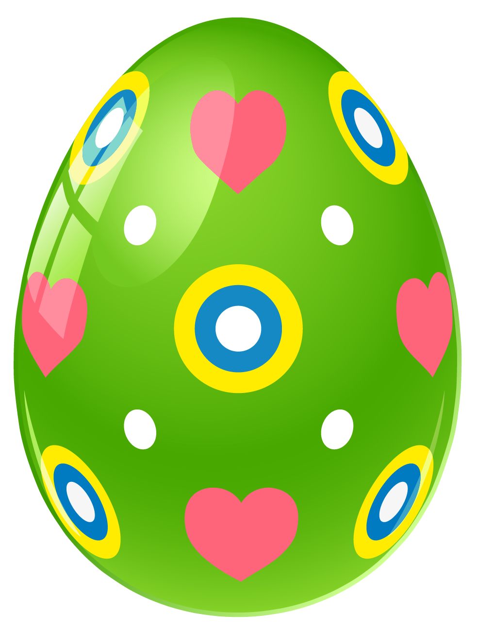 Picture Egg Green Hearts With Bunny Easter Clipart
