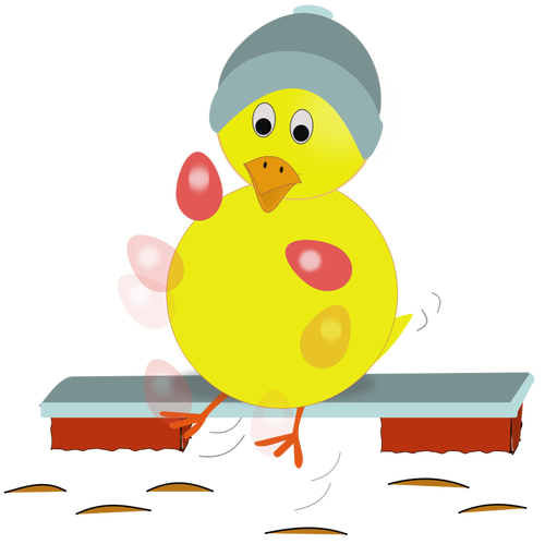 Easter Chicken Juggling Eggs Clipart