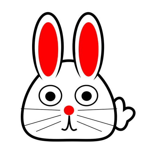 Spring Bunny With Red Ears Clipart