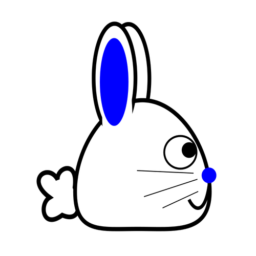 Spring Bunny With Blue Ears Clipart