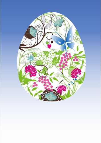 Of An Easter Egg With Floral Pattern Clipart