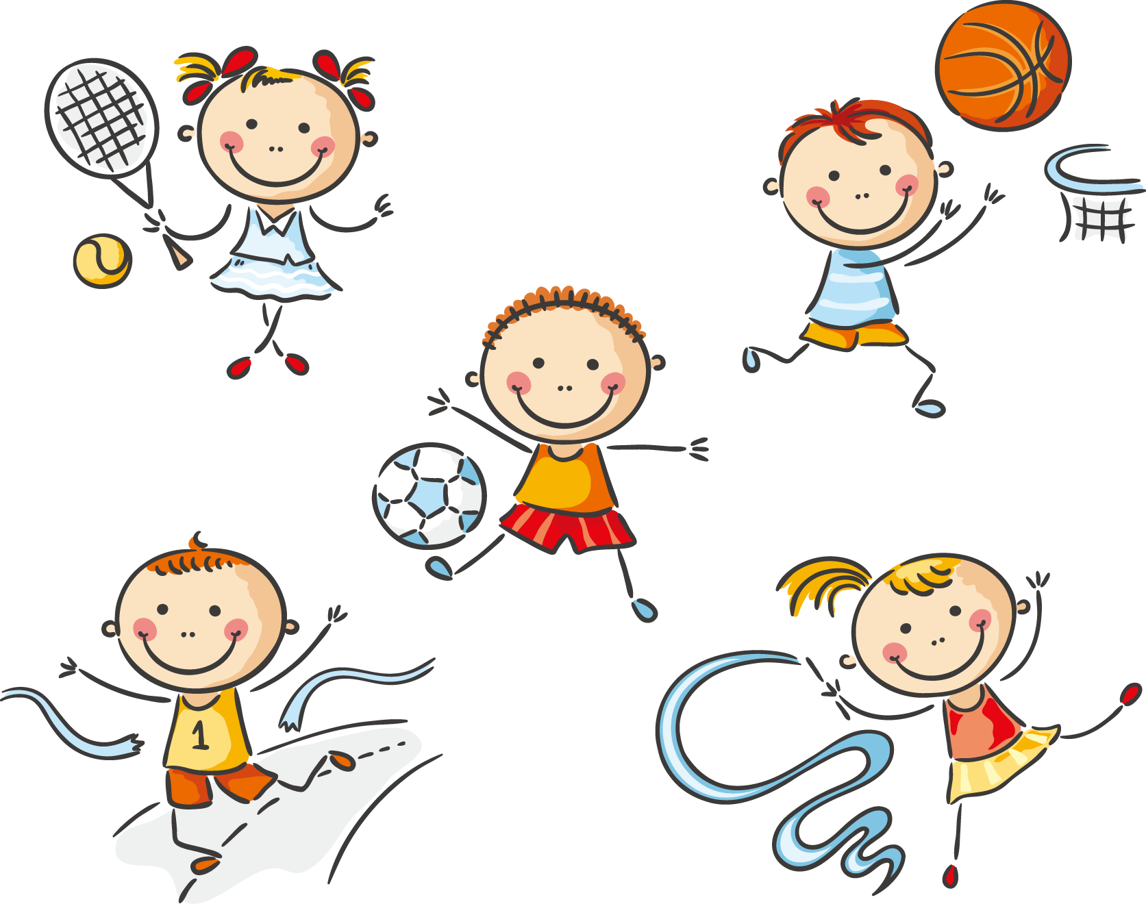 Cute Kids Playing 61 Education Cartoon Physical Clipart