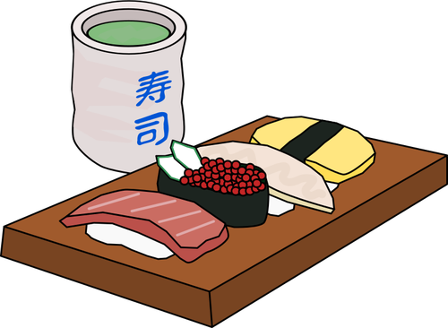 Sushi And Green Tea Clipart