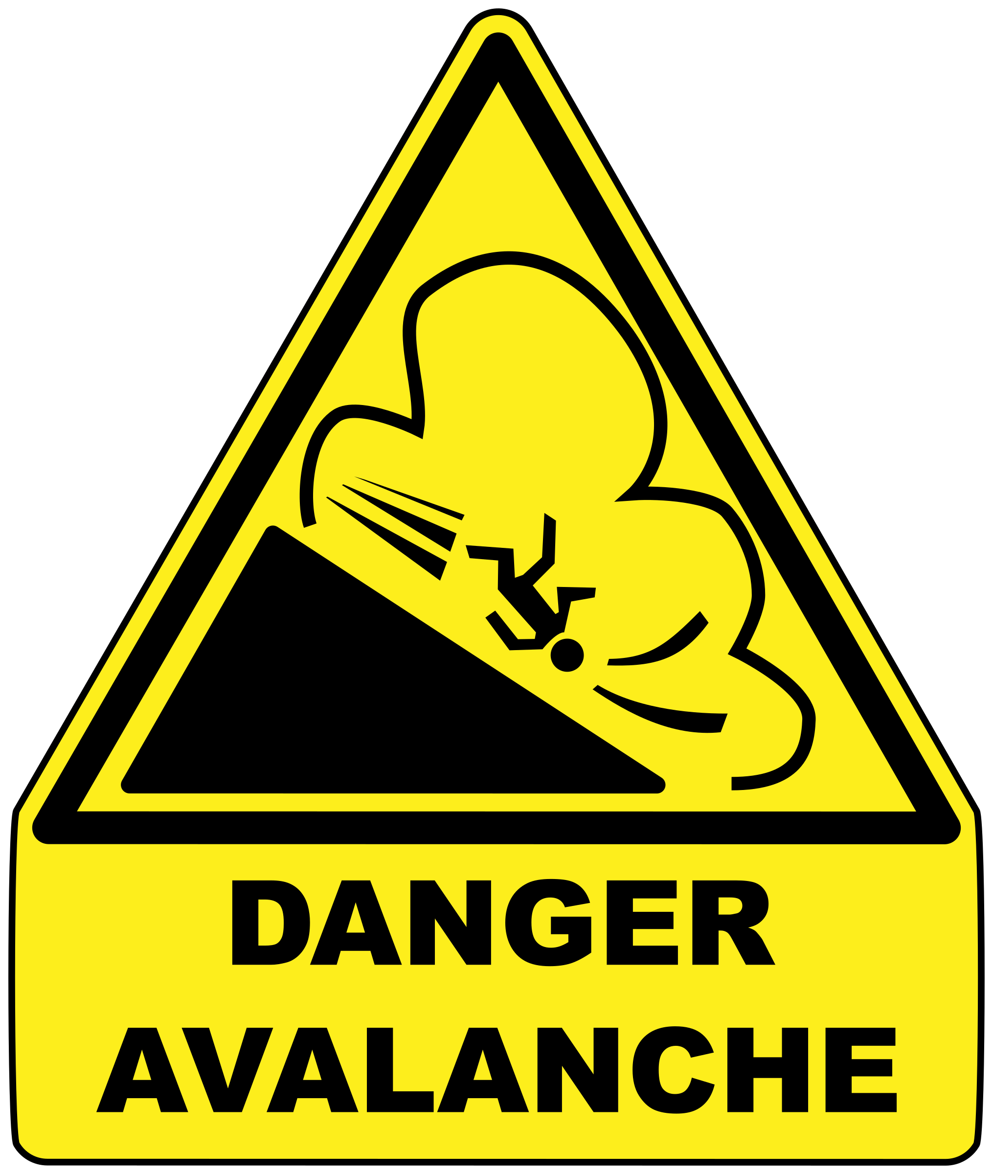 Hazard Sign High Avalanche Warning Voltage Skiing Clipart