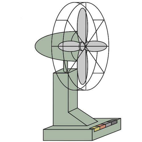 Electric Fan 3D Drawing Clipart