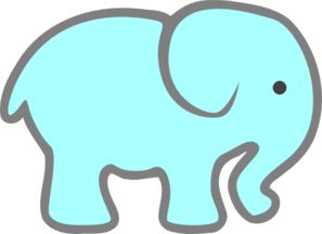Free Elephant Stencils Blue Baby Elephant Vector Clipart