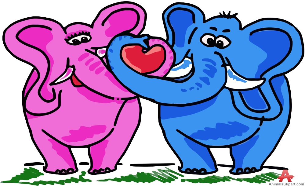 Two Elephant Lovers Design Download Free Download Clipart