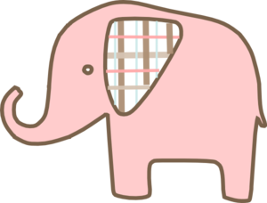 Pink Plaid Elephant At Clker Vector Clipart
