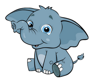 Cute Baby Elephant Transparent Image Clipart