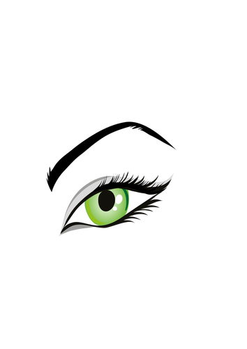 Of Ladies Green Eye With Eyebrows Clipart