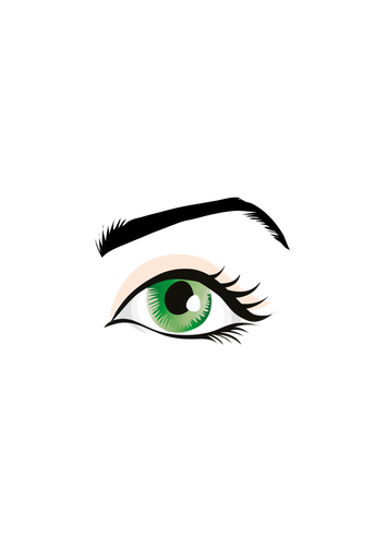 Of Green Eye With Pink Shading Clipart