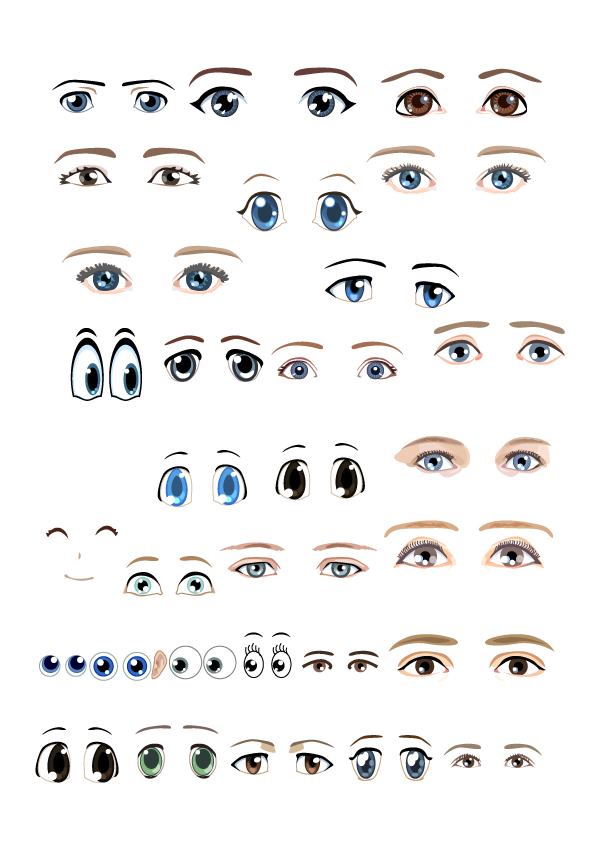 Emotional Expressions Various Eyes PNG File HD Clipart