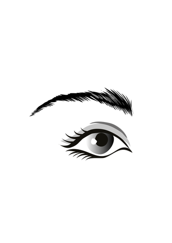Female Eye Grayscale Image Clipart