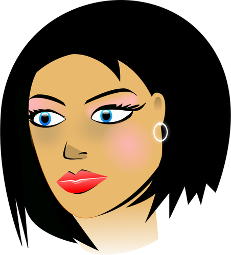 Portrait Of A Girl With Big Eyes Clipart