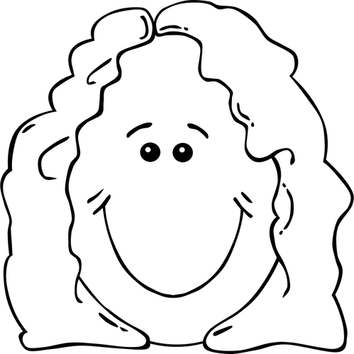 Of Funny Comic Lady Smiling Clipart