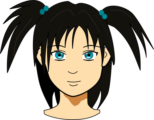 Of Anime Girl With Long Hair Clipart