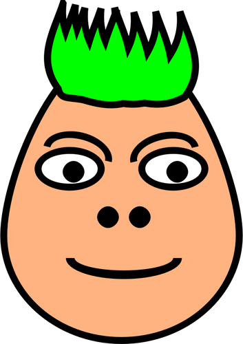 Of Green Spiky Haircut Guy Clipart