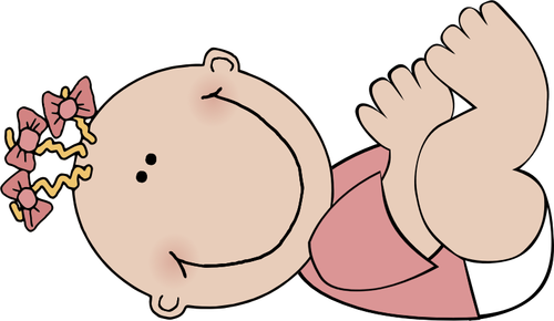 Of A Lying Baby Girl Clipart