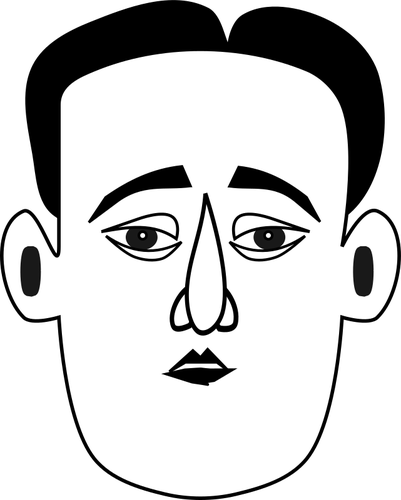 Man With Querulous Face Clipart