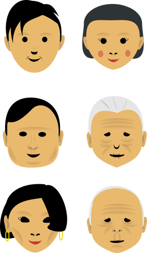 Selection Of Male And Female Faces Clipart