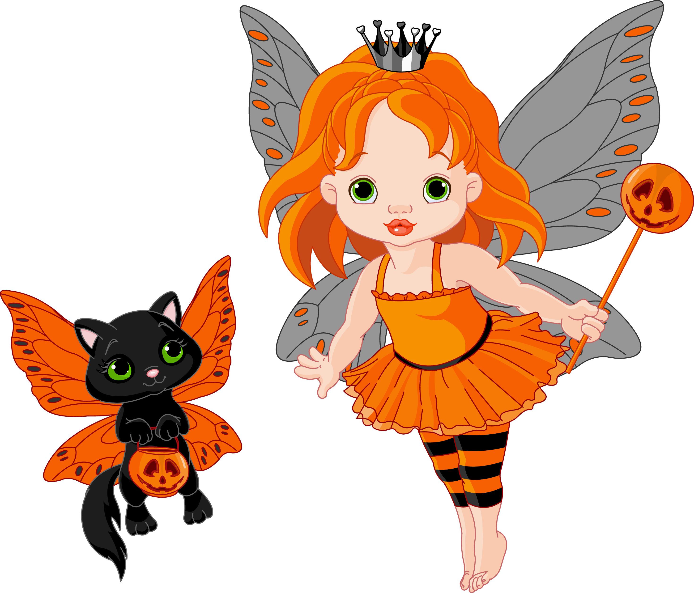 Transparent Halloween Fairy And Cat Hd Image Clipart