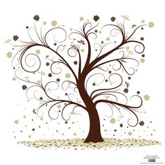 Family Tree Tree Whispy Tree Vector Clipart