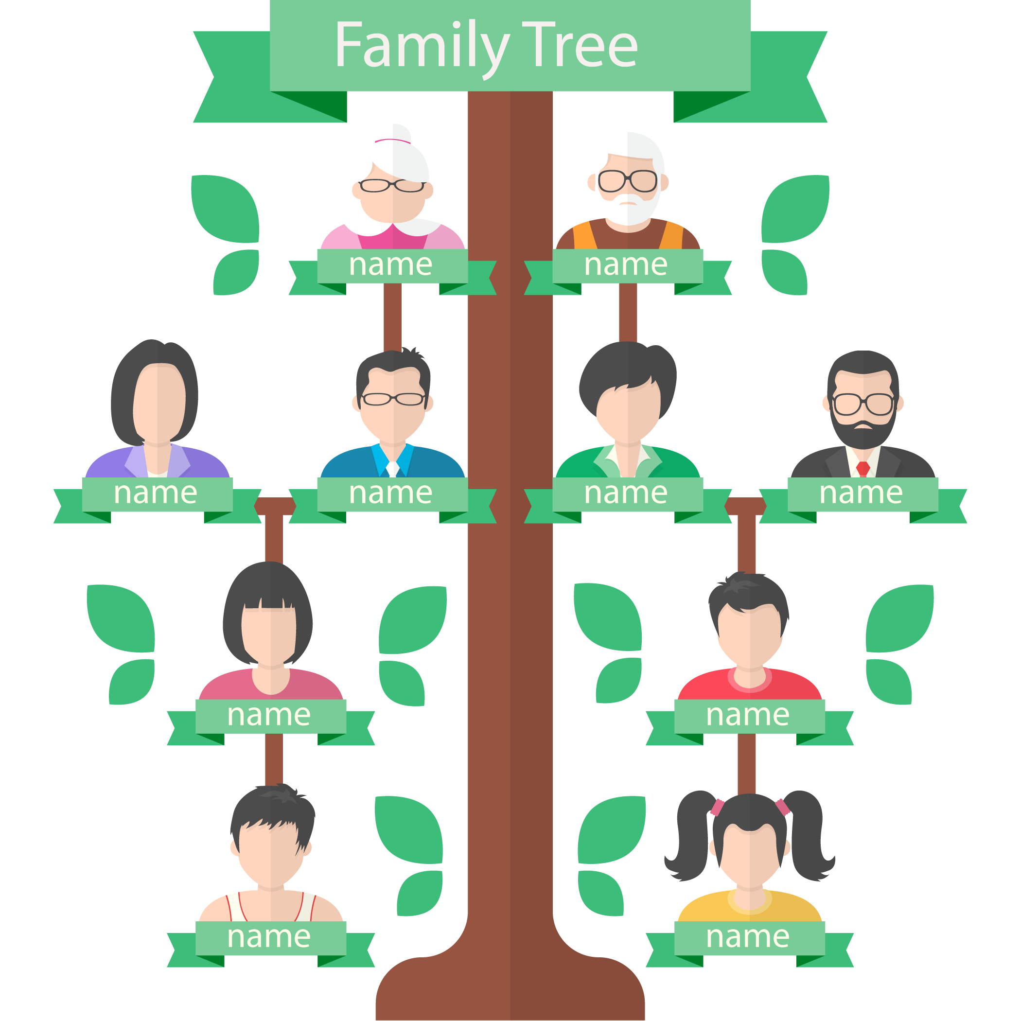 Generation Vector Tree Genealogy Family Free HD Image Clipart