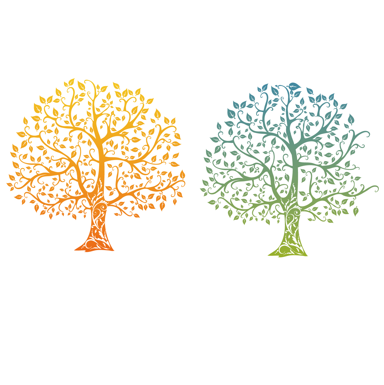 Life Family Gradient Of Tree Drawing Clipart