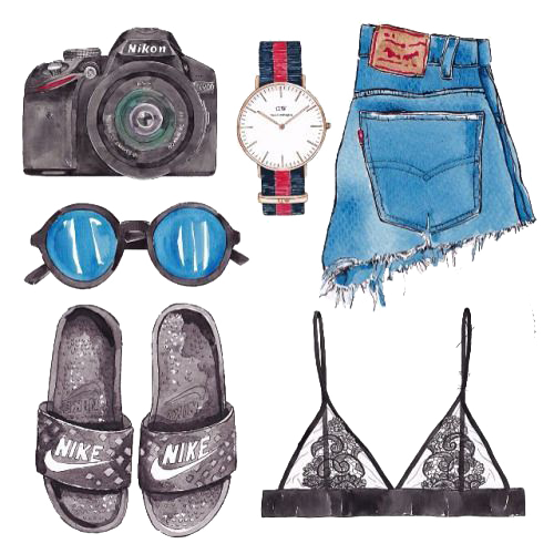 Nike With Dress Illustration Watercolor Fig. Birkenstock Clipart