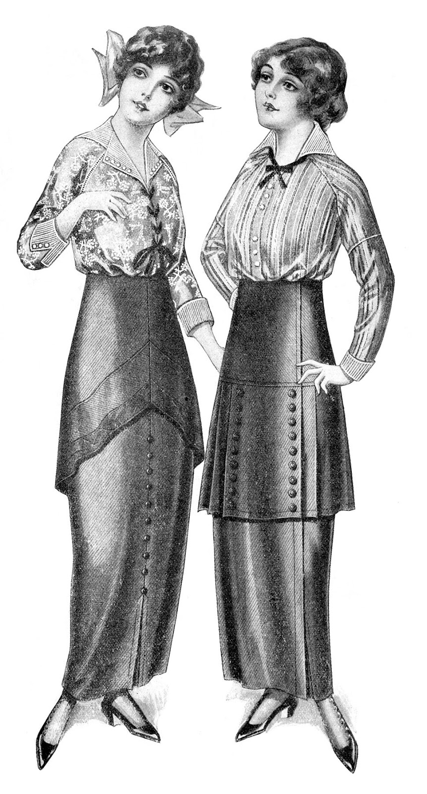 Black And White Fashion Edwardian Dresses The Clipart