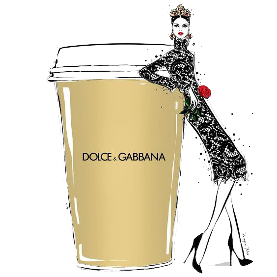 Golden Fashion Dolce Painted Illustration Gabbana Cups Clipart