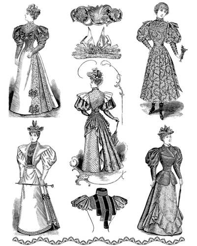 Vintage Female Fashion Clipart