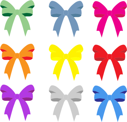 Colorful Bows Collection Clipart