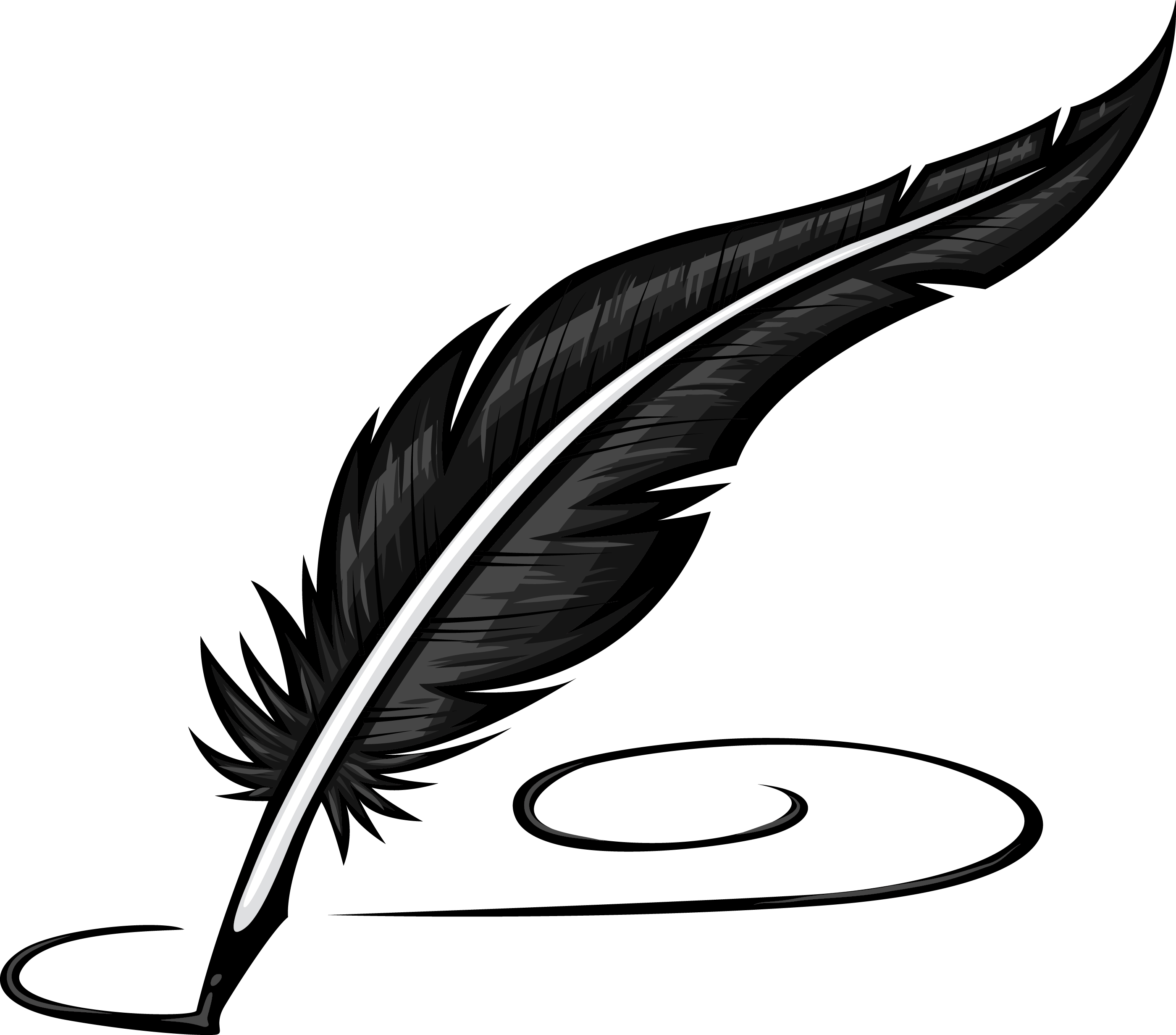 Inkwell With Feather Pen Vector Image Clipart
