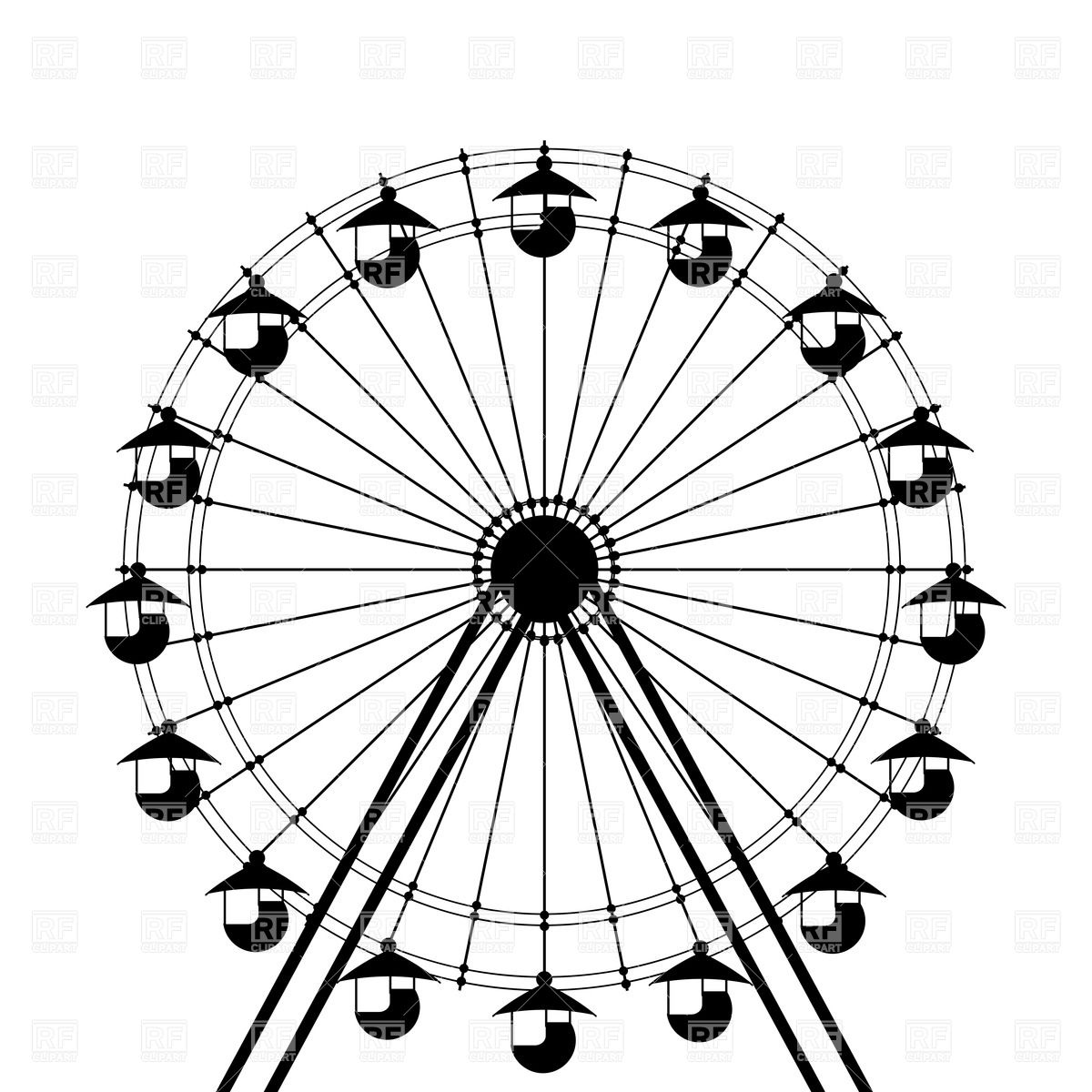 Silhouette Of Ferris Wheel Holiday Download Clipart