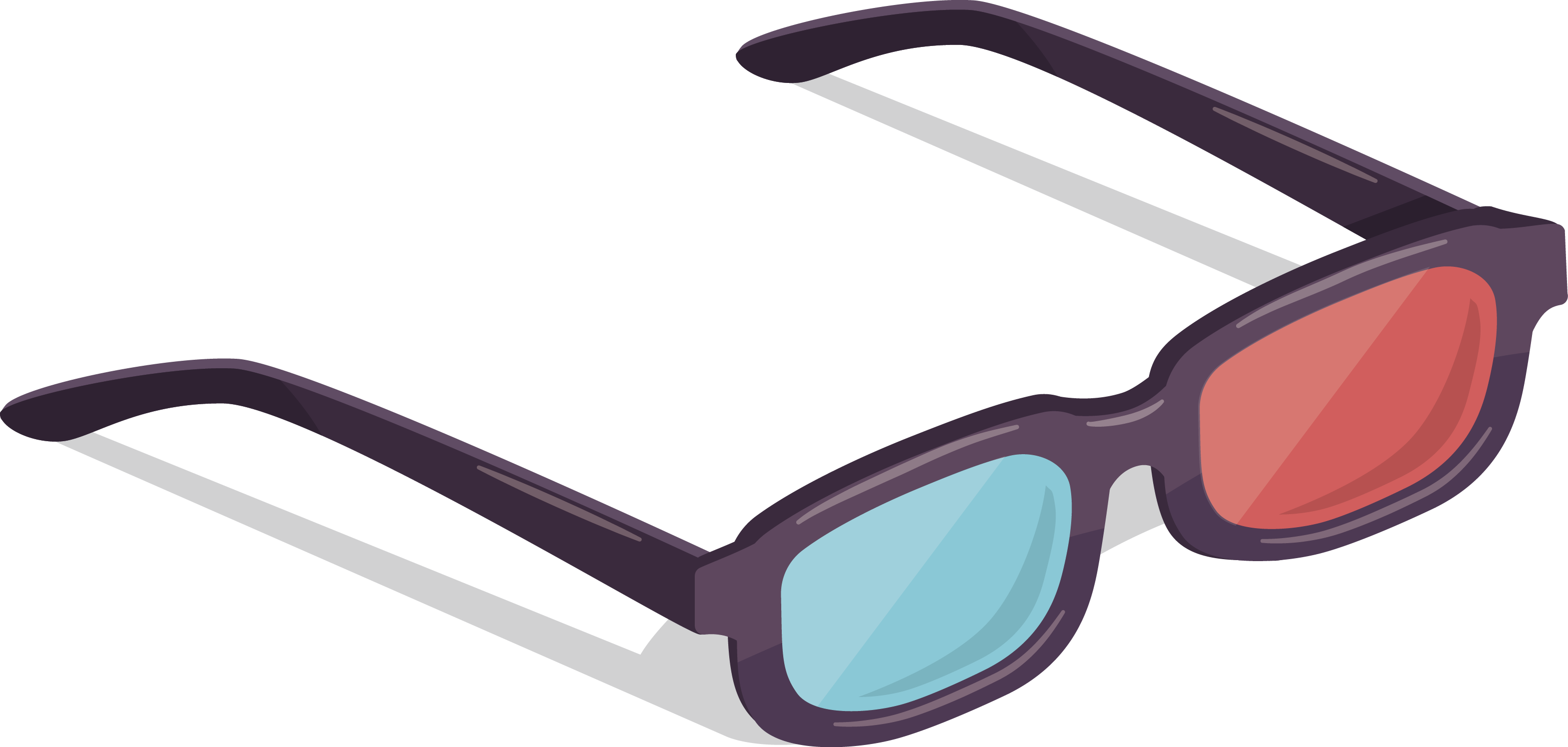 Polarized Cinema System Glasses Vector 3D Film Clipart