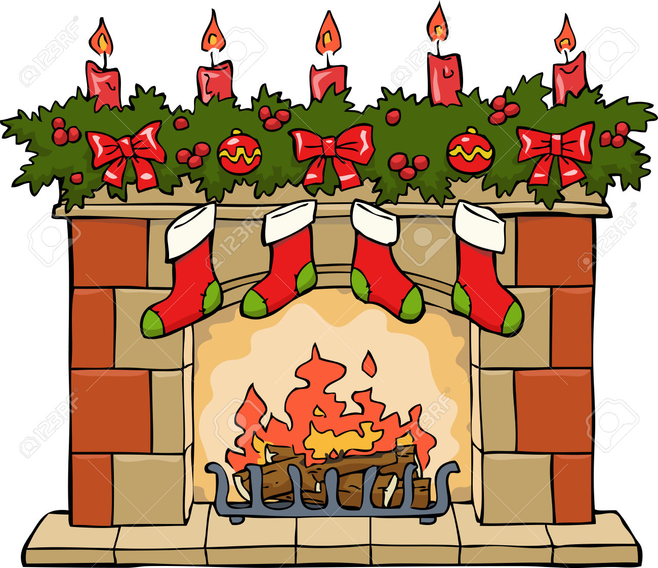 Christmas Fireplace Tumundografico Png Image Clipart