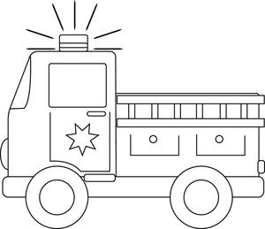 Fire Truck Black And White Firetruck Image Clipart