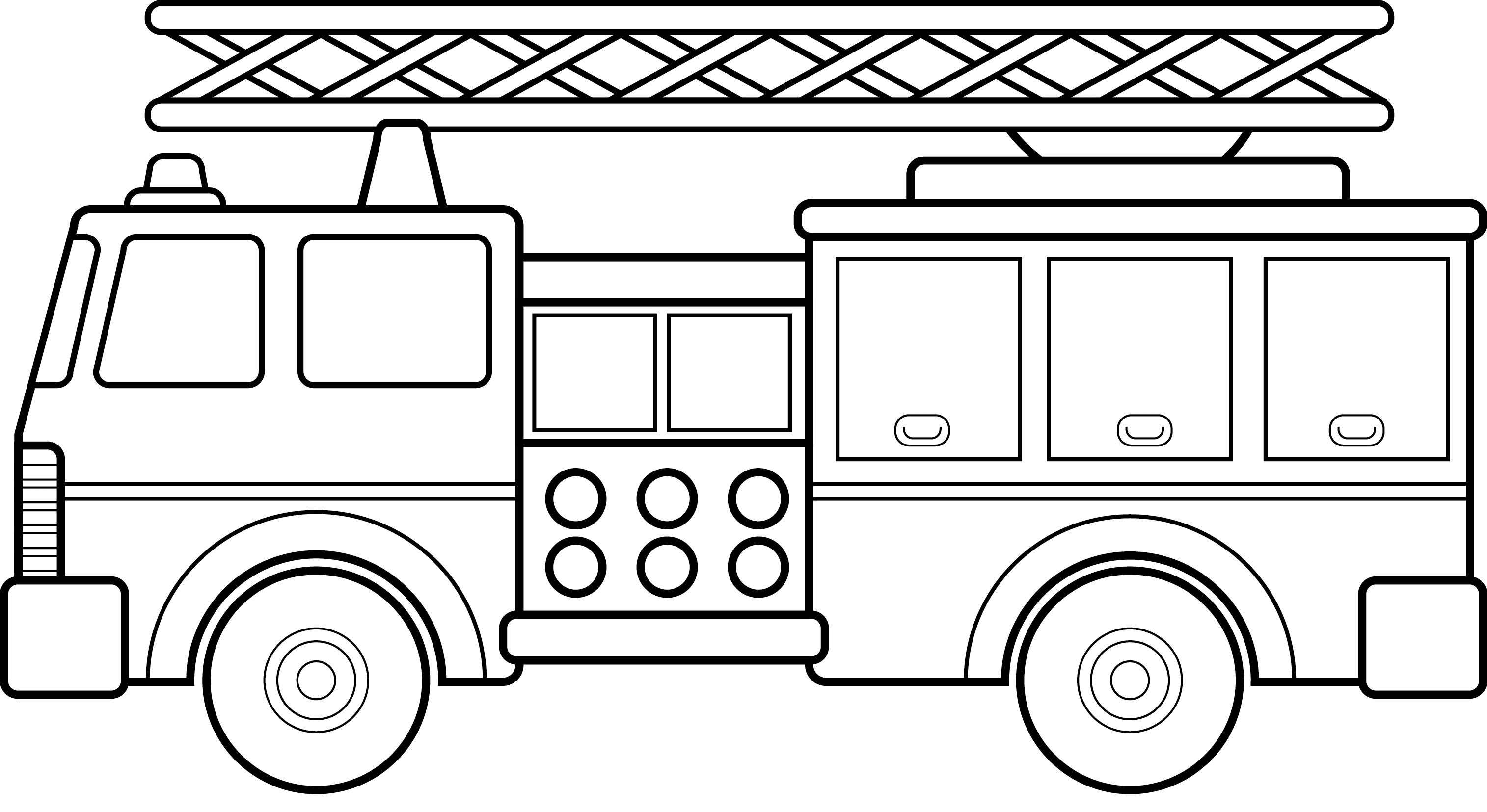 Fire Truck Cars And Trucks Black And Clipart