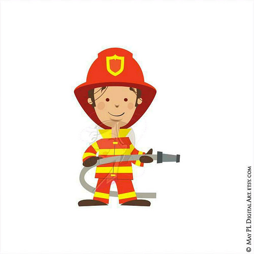 Fireman Have Finished My Firefighter Set Excited Clipart